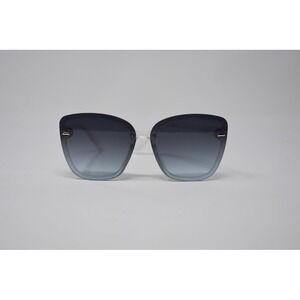 Vince Camuto VC907 Rimless Cat-Eye Sunglasses Cloudy Clear Frame Gray-Green Grad